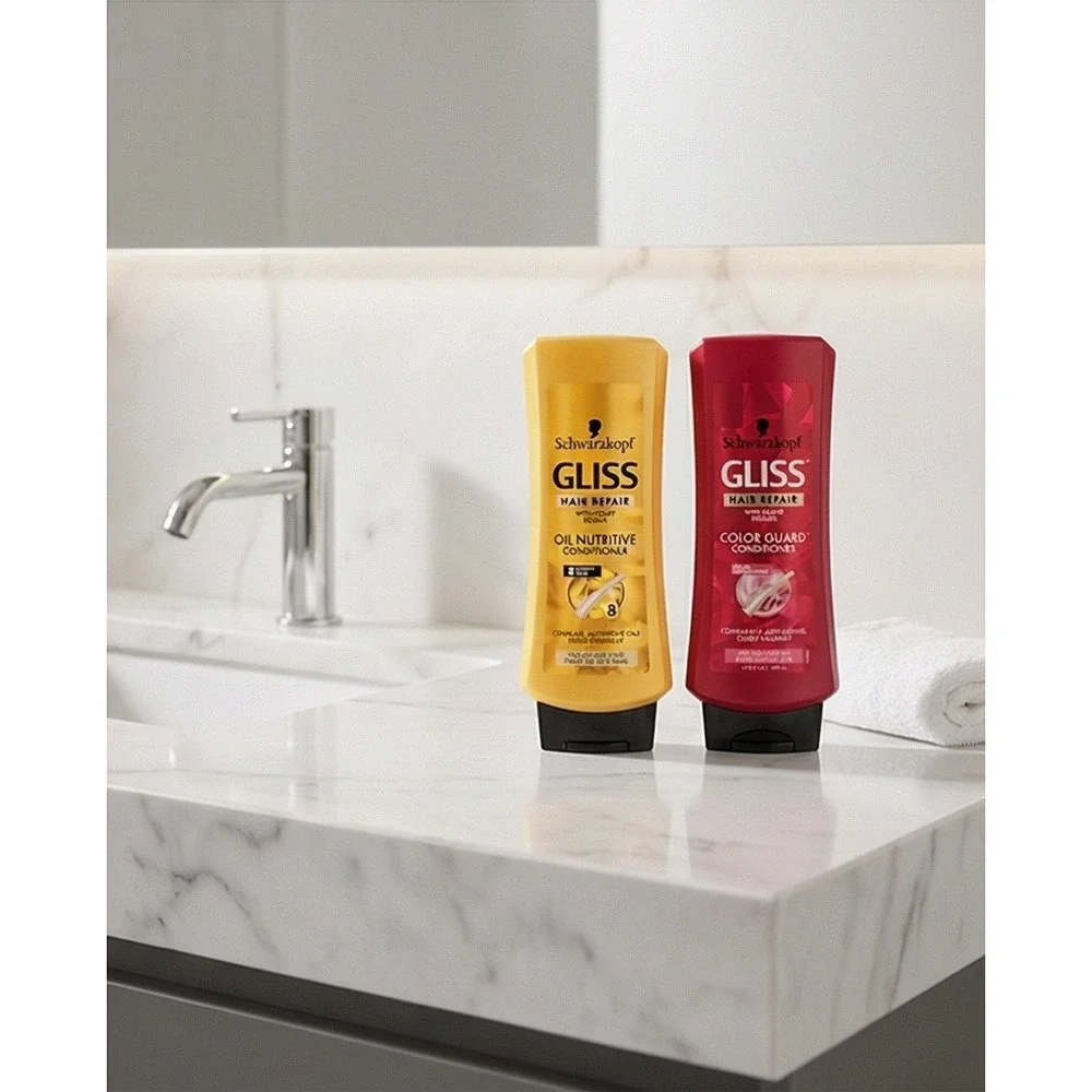 Schwarzkopf Gliss Hair Repair Set of‎ 2 Oil Nutritive & Color Guard 13.6oz NOS